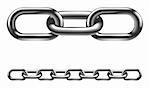 Metal chain links. In vector version image arranged in layers to make it easier to extend to desired length.