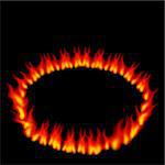 An image of a ring of fire on a black background.