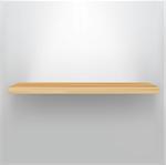 Empty Wood Shelf, Vector Illustration