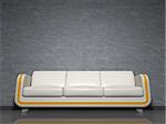 An image of a nice white sofa with yellow line