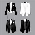 Dress code for men - male costume: tails, tuxedo, dress suit.  Options along for the soiree, presentations, business meetings, parties, etc.