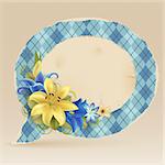 Vintage bubble for speech with flowers and place for text