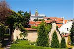 czech republic, prague - 18th century vrtba garden (vrtbovska zahrada) and hradcany castle