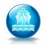 Illustration Cruise ship glossy icon