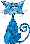 Cartoon illustration of Blue cat