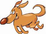 Cartoon illustration of running dog