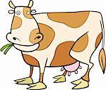 Cartoon illustration of farm cow