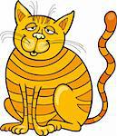 Cartoon illustration of Happy Yellow Cat