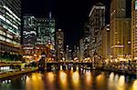 Image of Chicago downtown at night.