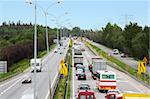 Traffic jam caused by road works