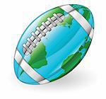 World globe American football ball concept illustration