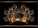 Illustration golden ornate frame for design - vector