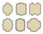 Illustration set of stickers, vintage frames - vector