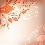 Classic floral shining red background.