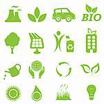 Ecology and clean environment icon set