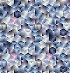 3d cubes geometric seamless pattern. Vector tiles background.