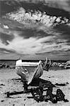 Rusty old boat on the shore in Greece island Crete