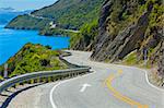 View of lake Wakatipu along the highway towards Queenstown, New Zealand