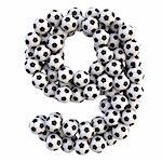 numbers from the soccer balls. isolated on white. with clipping path.