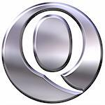 3d silver letter Q isolated in white