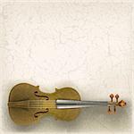 abstract grunge music background with violin on a beige