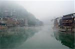 China river landscape in Fenghuang county, Hunan province, China