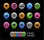 The vector file includes 5 color versions for each icon in different layers.