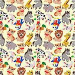 cartoon animal seamless pattern