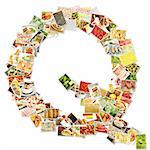 Letter Q with Food Collage Concept Art