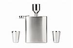 Hip flask with cups and funnel