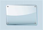 Transparent clear glass company name plate with room for text