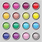 Varicoloured button vector web set