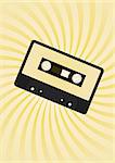 Retro Party Background - Audio Cassette Tape on Light Background