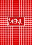 Menu Card - Red Gingham With Menu Sign and Cutlery