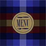 Menu Card Design - Menu Sign With Cutlery on Checkered Background