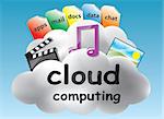 Cloud computing concept based on the idea of the abstract location of data and abstract computing somewhere in the clouds