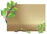 Beautiful card decorated with branch of fresh leaves