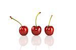 Sweet red cherries isolated on a white background