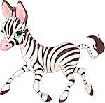 Illustration of cute  running   baby Zebra