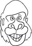 cartoon illustration of gorilla ape for coloring book