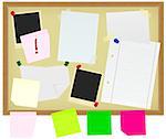 Photo Frames, Notepads and Papers on Noticeboard