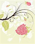 Flower frame with rose, element for design, vector illustration
