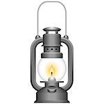 Layered vector illustration of Old Kerosene Lamp.