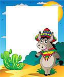 Frame with Mexican donkey - vector illustration.