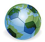 World globe soccer football ball concept illustration