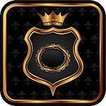 Illustration elegant gold heraldry frame - vector