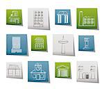 different kind of building and City icons - vector icon set