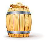 wooden barrel with lid vector illustration isolated on white background