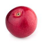 Dark-red apple isolated on white background.