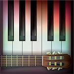 abstract music background with guitar and piano
